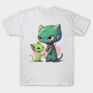 alien and cat T-Shirt